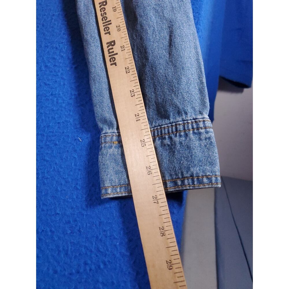 Frye Shirt Dress Women's Small Blue Denim Long Sleeve Button Front Tunic Pockets - Picture 10 of 15
